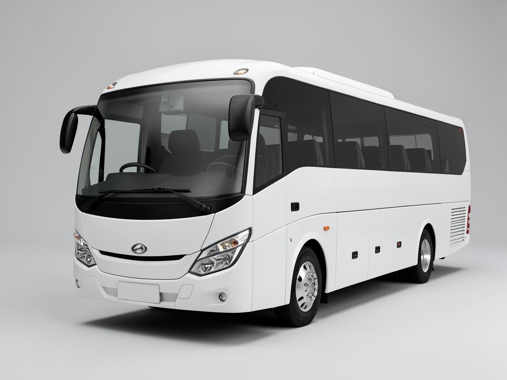 White air-conditioned coach for corporate bus rental in Pune